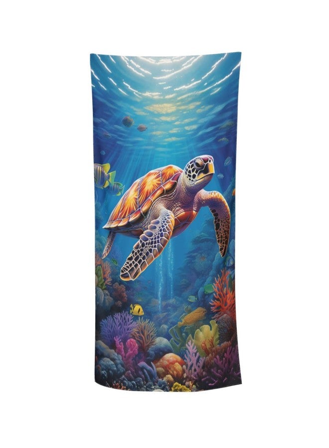 MIEPOS Sea Turtle Beach Towel,32x52in,Quick-Dry Sand-Free Ocean Bath Towels,Microfiber Lightweight for Travel Pool Yoga Beach Outdoor Activities Decor Accessories Gifts (Beach Sea Turtle) - Image 1
